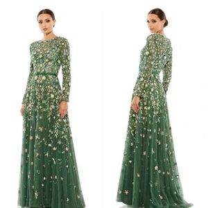 Mac duggal sage floral dress size 6